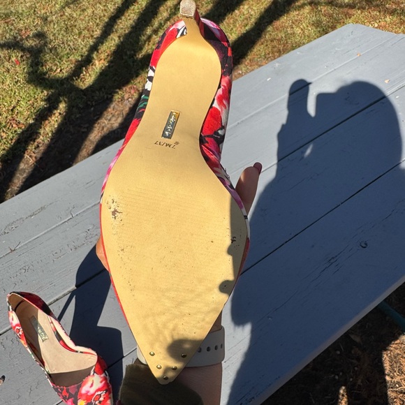 Louise Et Cie Satin Women's Floral Heels - Red Multi - Picture 8 of 15